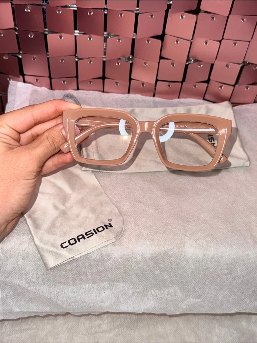 Coasion Women’s Tan Square Frame Eyeglasses